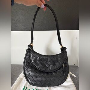 Bottega Veneta Black Woven Shoulder Bag